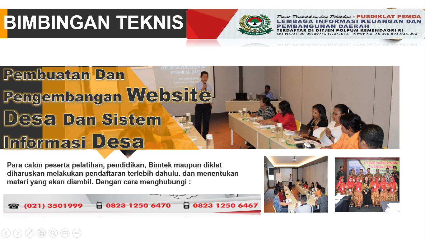 Bimtek Pembuatan Dan Pengembangan Website Desa Dan Sistem Informasi Desa