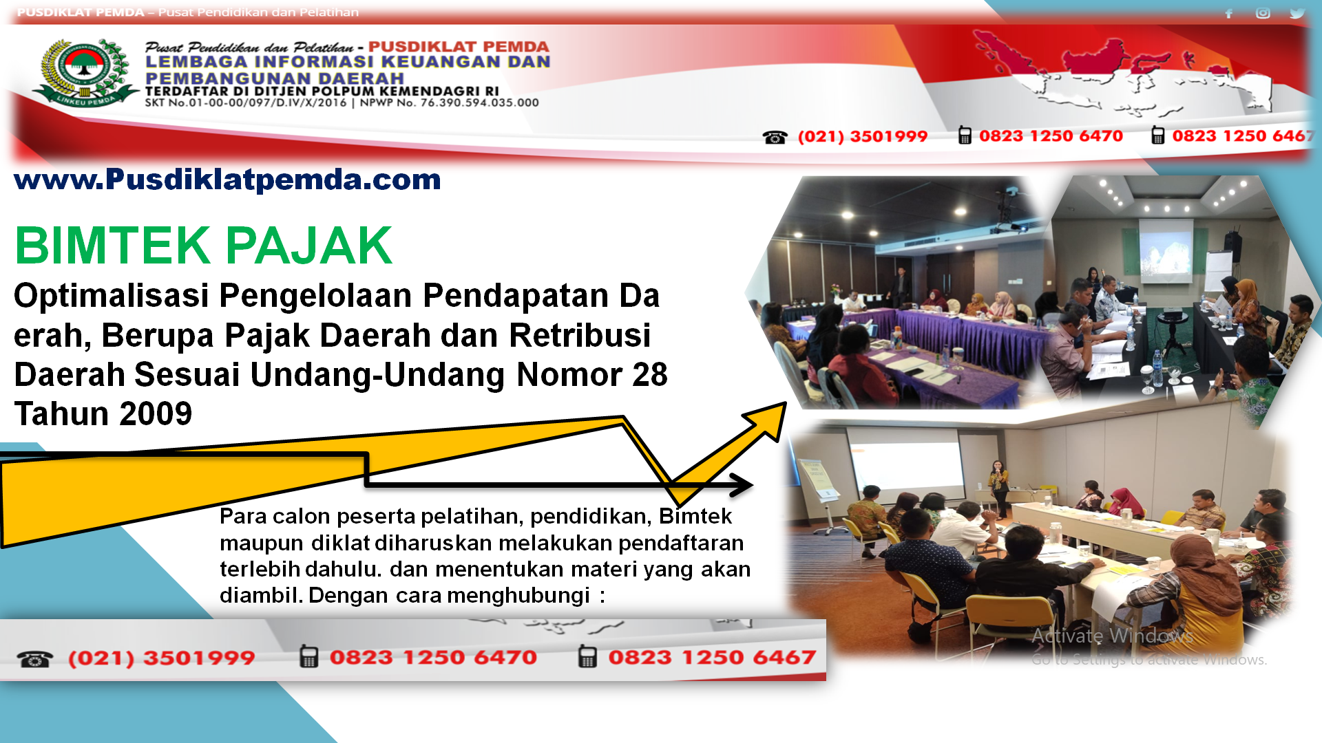 Bimtek dan Forum Konsultasi Optimalisasi Pengelolaan Pendapatan Daerah Berupa Pajak Daerah dan Retribusi Daerah Sesuai Undang-Undang Nomor 28 Tahun 2009