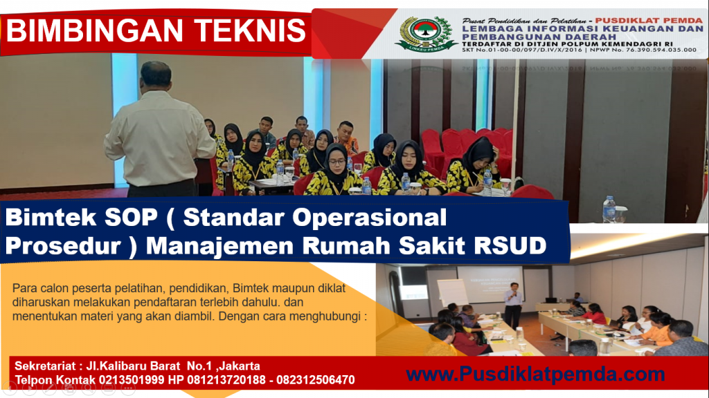 Bimtek SOP ( Standar Operasional Prosedur ) Manajemen Rumah Sakit RSUD