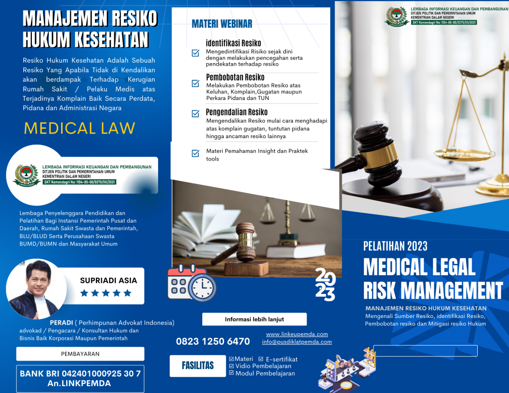 Pelatihan Medical Legal Risk Management Rumah Sakit Tahun 2023